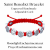 Saint Benedict Bracelet, Saint Benedict Engraved Silver-Plated Handmade Red Cord