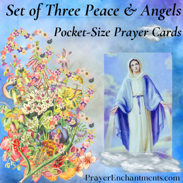 Set of Three Peace & Angel Holy Cards